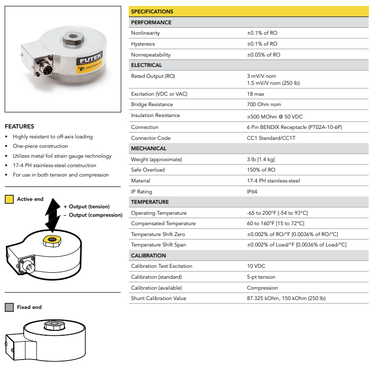 LCF400-250lb稱(chēng)重傳感器